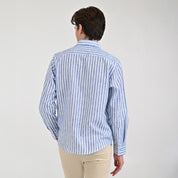 Camisa Supply Para Caballero Manga Larga Slim Fit 7974 Azul Plumbago