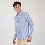 Camisa Supply Para Caballero Manga Larga Slim Fit 7974 Azul Plumbago