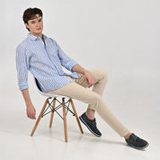 Camisa Supply Para Caballero Manga Larga Slim Fit 7974 Azul Plumbago