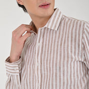 Camisa Supply Para Caballero Manga Larga Slim Fit 7974 Cocoa