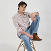Camisa Supply Para Caballero Manga Larga Slim Fit 7974 Cocoa