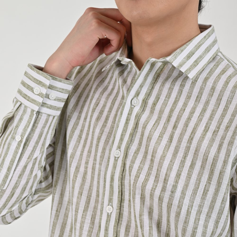 Camisa Supply Para Caballero Manga Larga Slim Fit 7974 Verde