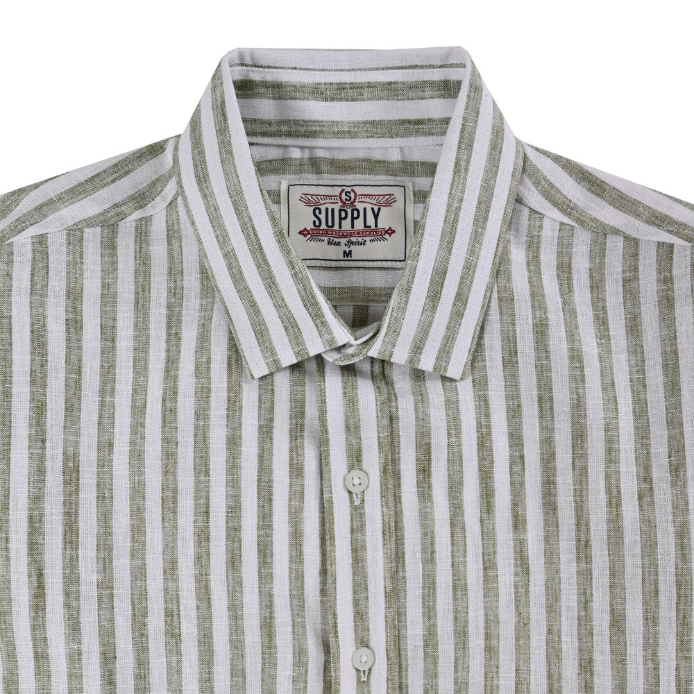 Camisa Supply Para Caballero Manga Larga Slim Fit 7974 Verde