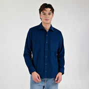 Camisa Supply Para Caballero Manga Larga Slim Fit 7977 Azul Marino