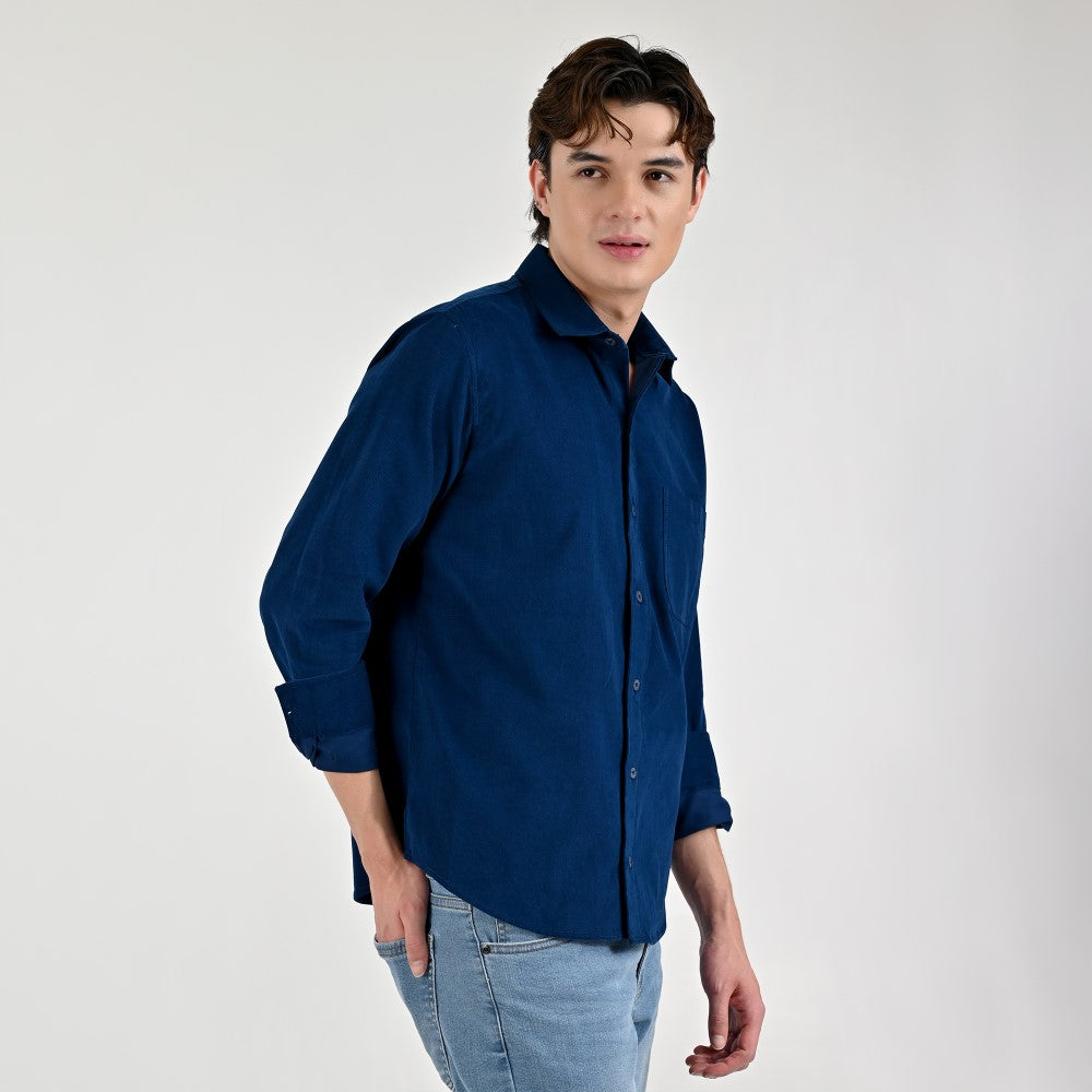 Camisa Supply Para Caballero Manga Larga Slim Fit 7977 Azul Marino