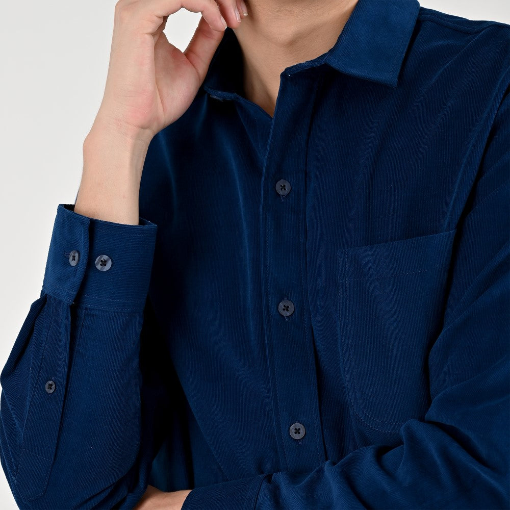 Camisa Supply Para Caballero Manga Larga Slim Fit 7977 Azul Marino