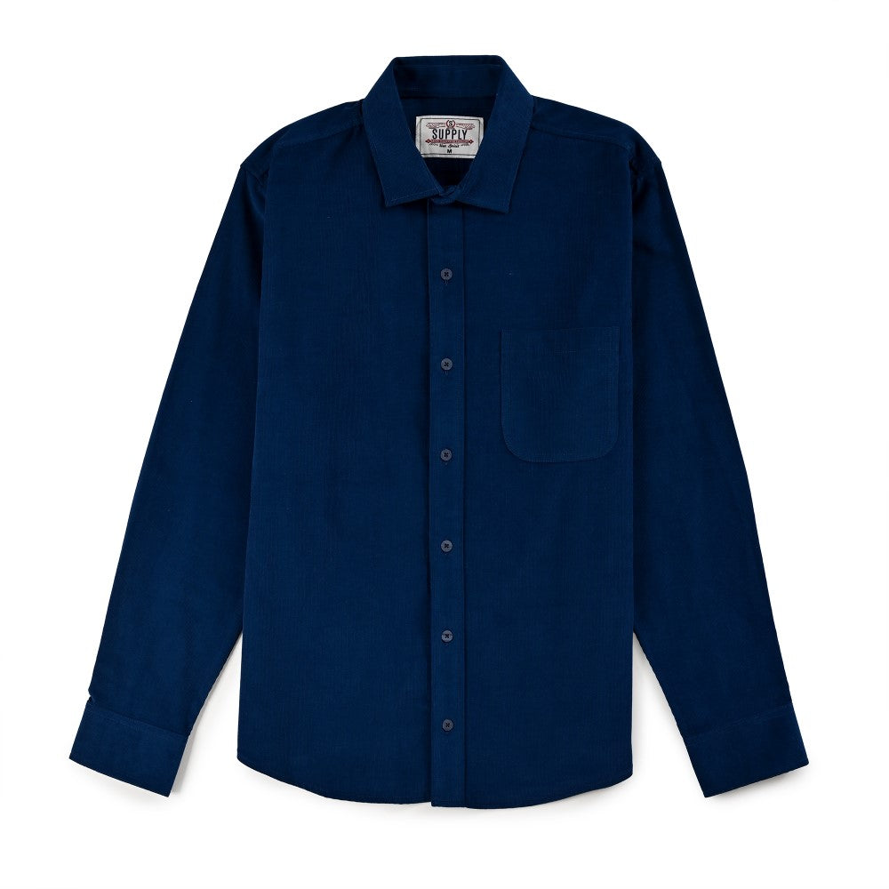 Camisa Supply Para Caballero Manga Larga Slim Fit 7977 Azul Marino