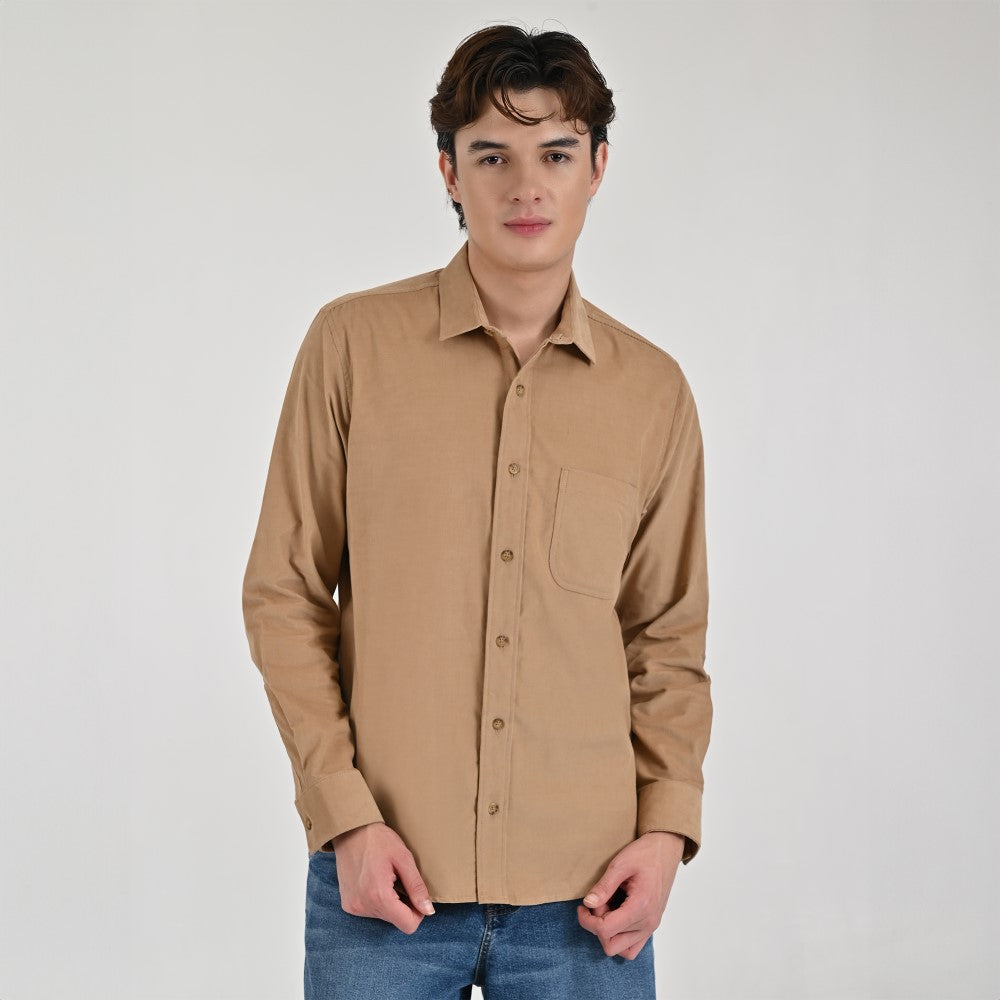 Camisa Supply Para Caballero Manga Larga Slim Fit 7977 Kaki