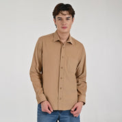 Camisa Supply Para Caballero Manga Larga Slim Fit 7977 Kaki