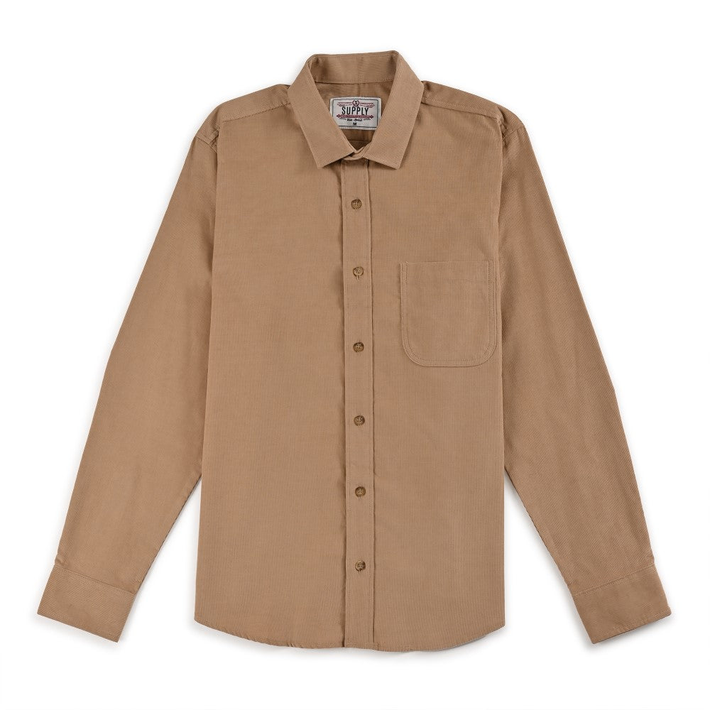 Camisa Supply Para Caballero Manga Larga Slim Fit 7977 Kaki