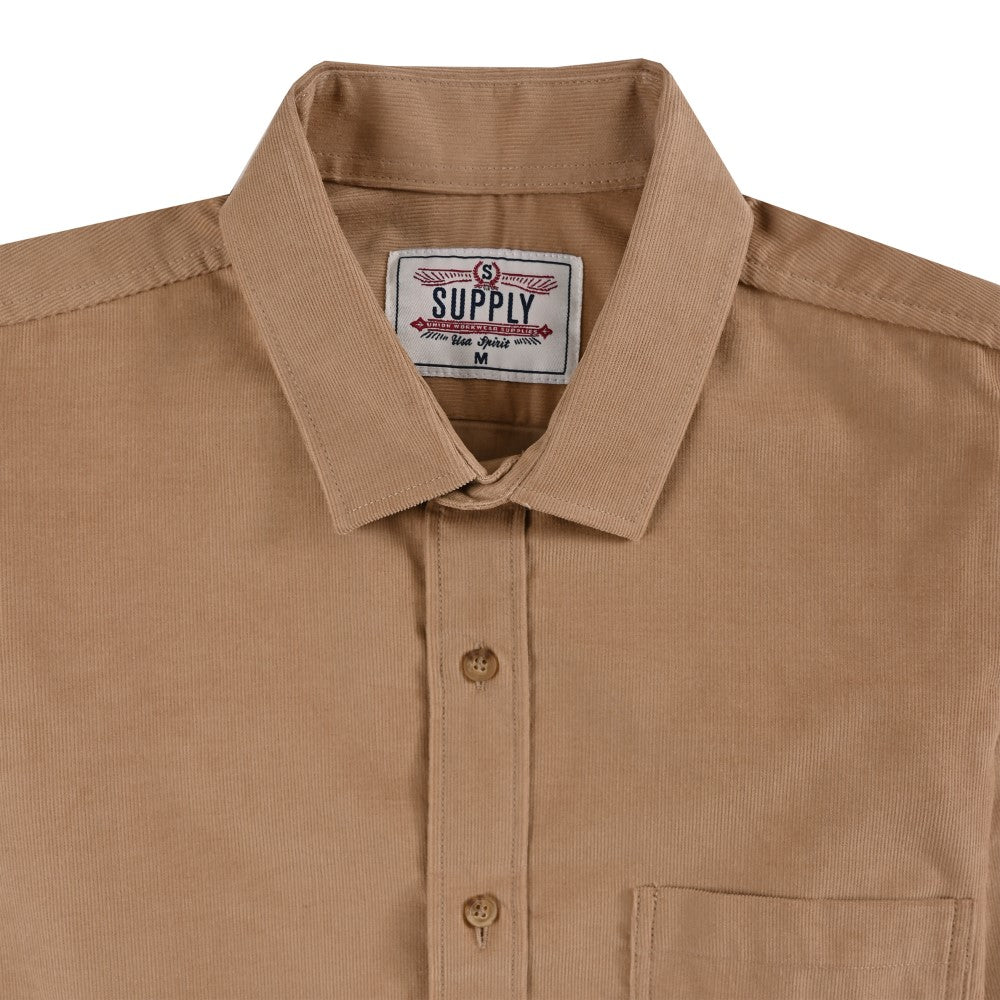 Camisa Supply Para Caballero Manga Larga Slim Fit 7977 Kaki