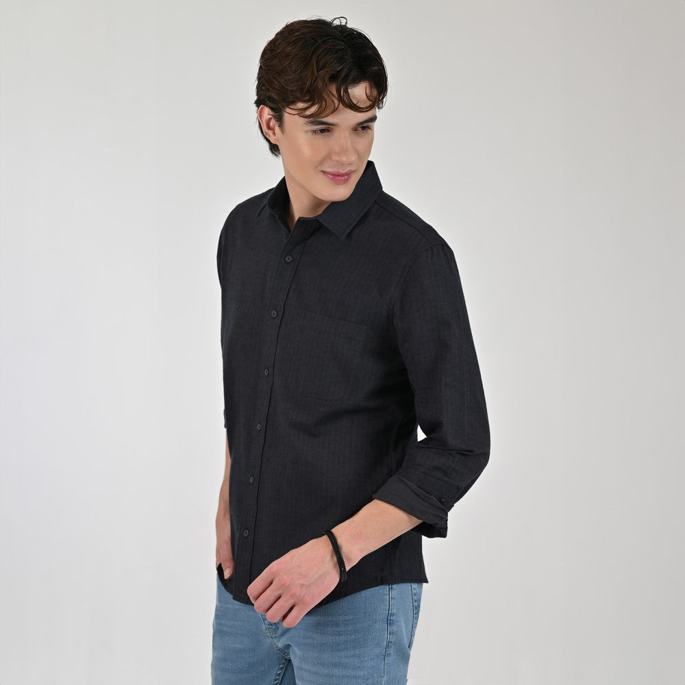 Camisa Supply Para Caballero Manga Larga Slim Fit 8153 Negro