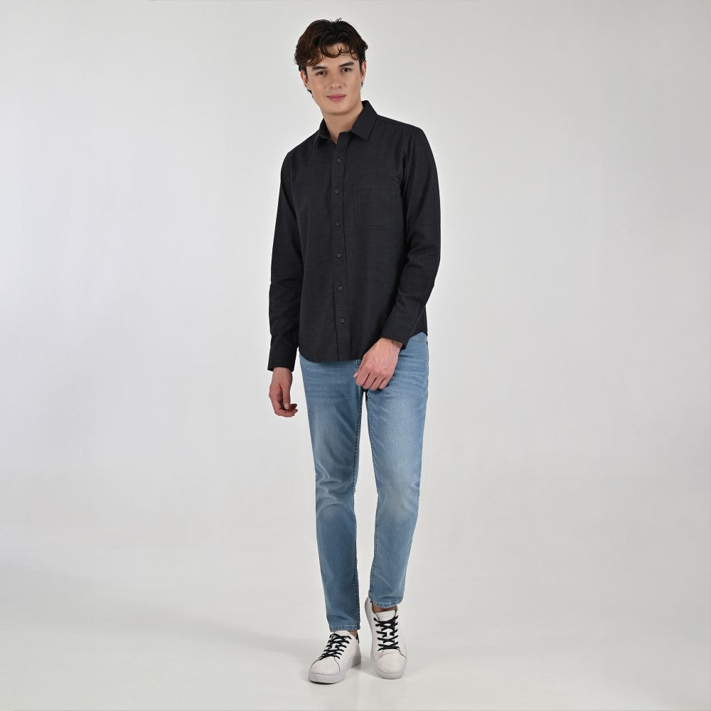 Camisa Supply Para Caballero Manga Larga Slim Fit 8153 Negro