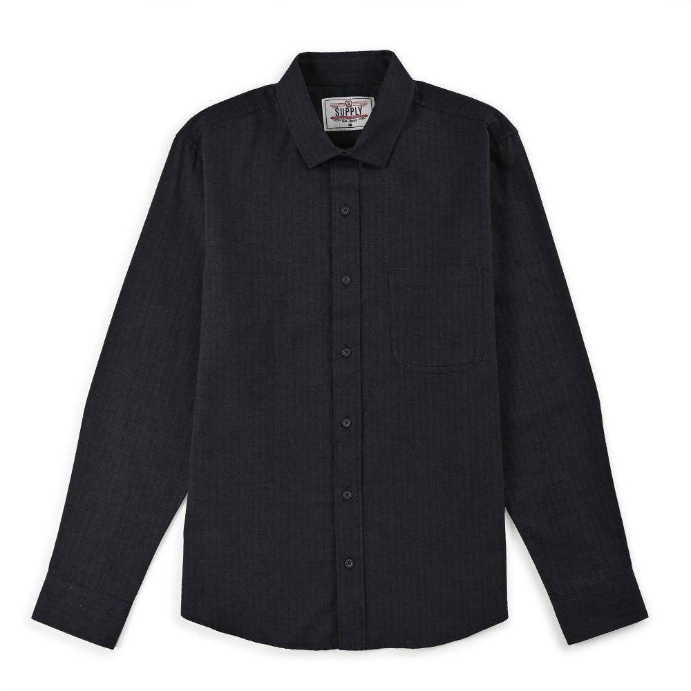 Camisa Supply Para Caballero Manga Larga Slim Fit 8153 Negro