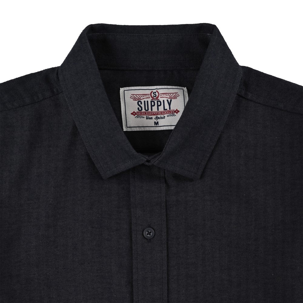 Camisa Supply Para Caballero Manga Larga Slim Fit 8153 Negro
