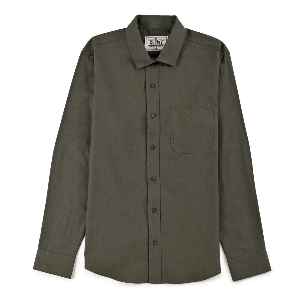 Camisa Supply Para Caballero Manga Larga Slim Fit 8153 Negro