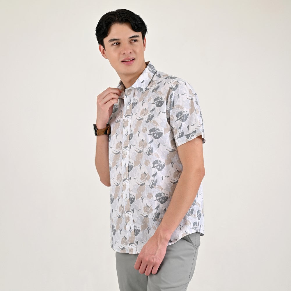 Camisa casual Supply Slim Fit Manga corta 7670 Gris Perla