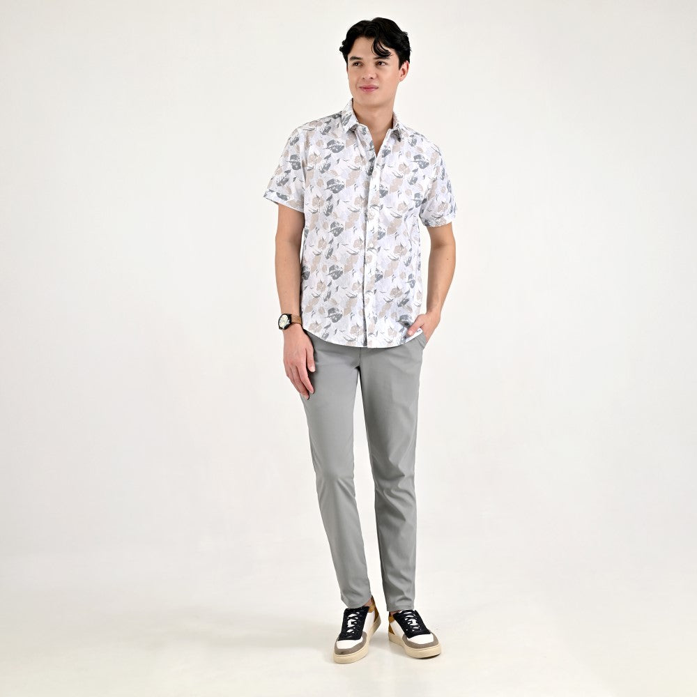 Camisa casual Supply Slim Fit Manga corta 7670 Gris Perla
