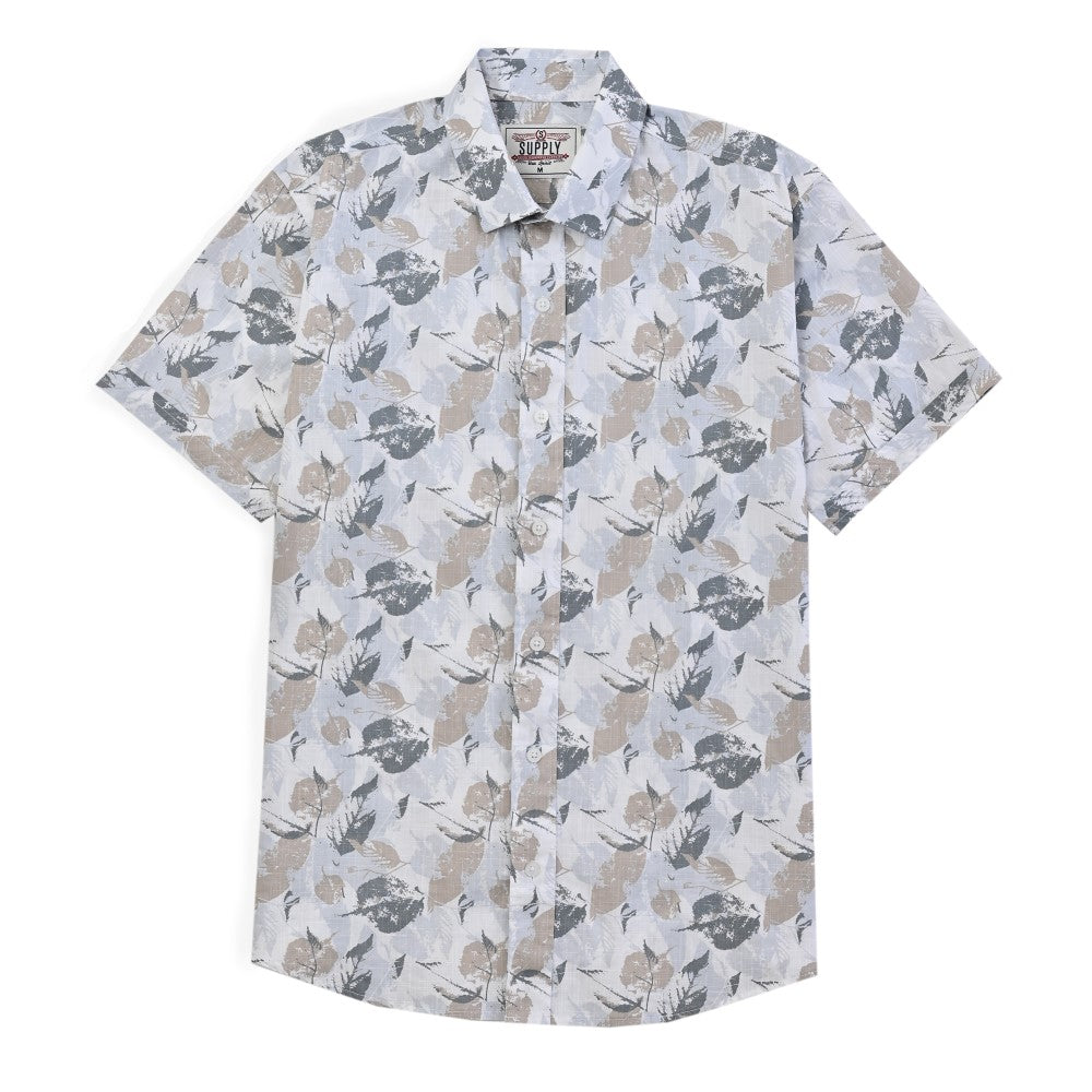 Camisa casual Supply Slim Fit Manga corta 7670 Gris Perla