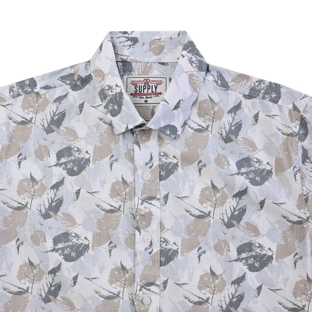 Camisa casual Supply Slim Fit Manga corta 7670 Gris Perla