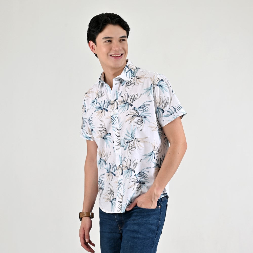 Camisa casual Supply Slim Fit Manga corta 7671 Azul Turqueza