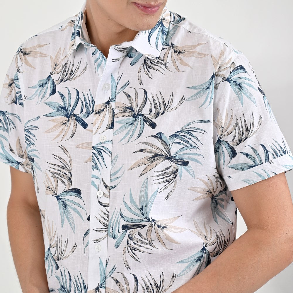 Camisa casual Supply Slim Fit Manga corta 7671 Azul Turqueza