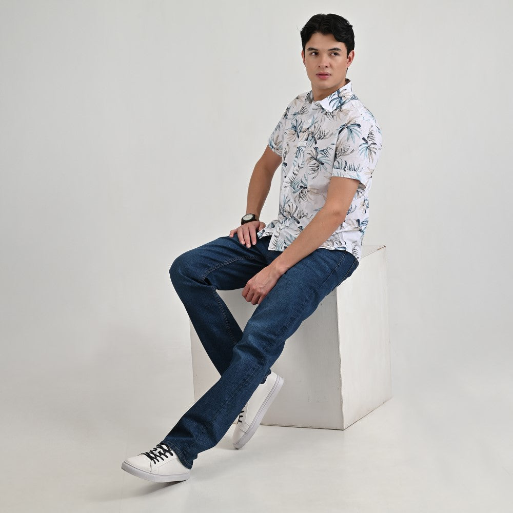 Camisa casual Supply Slim Fit Manga corta 7671 Azul Turqueza