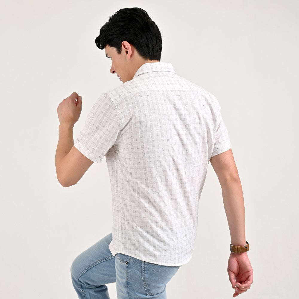 Camisa casual Supply Slim Fit Manga corta 7672 Natural