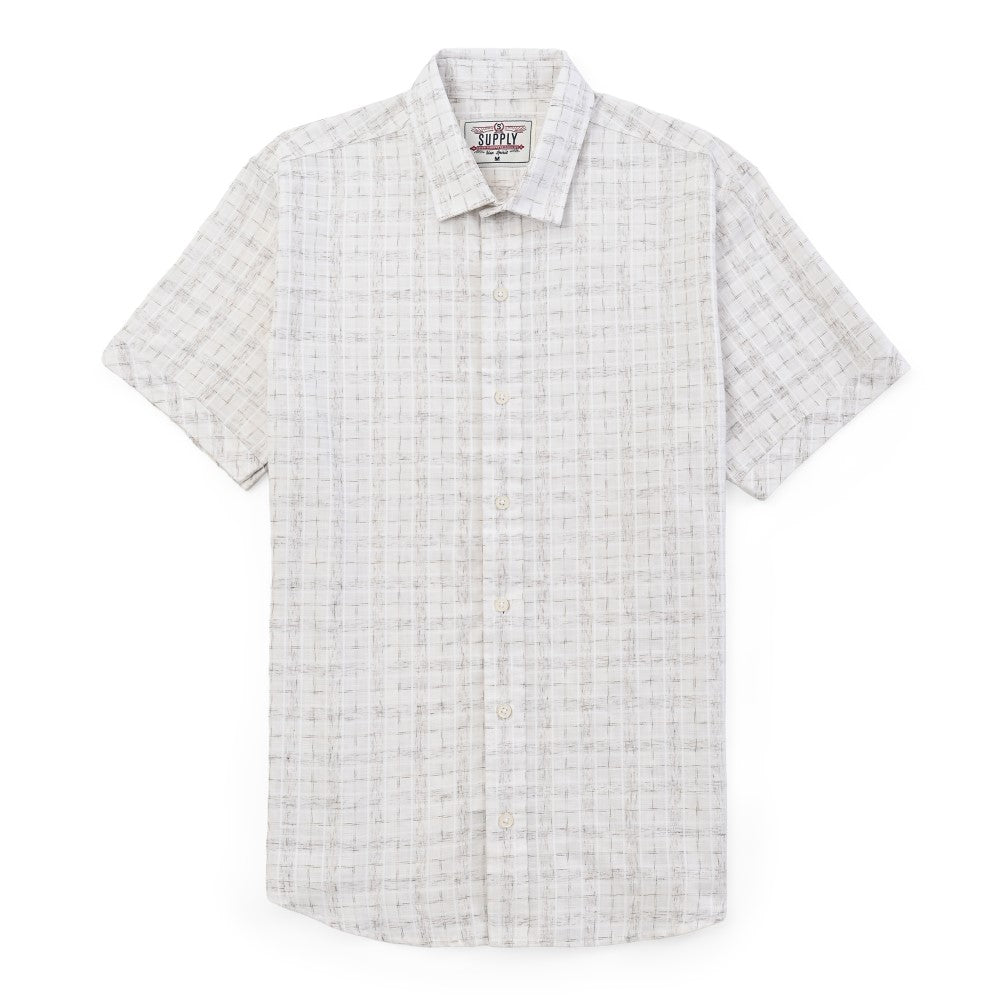Camisa casual Supply Slim Fit Manga corta 7672 Natural