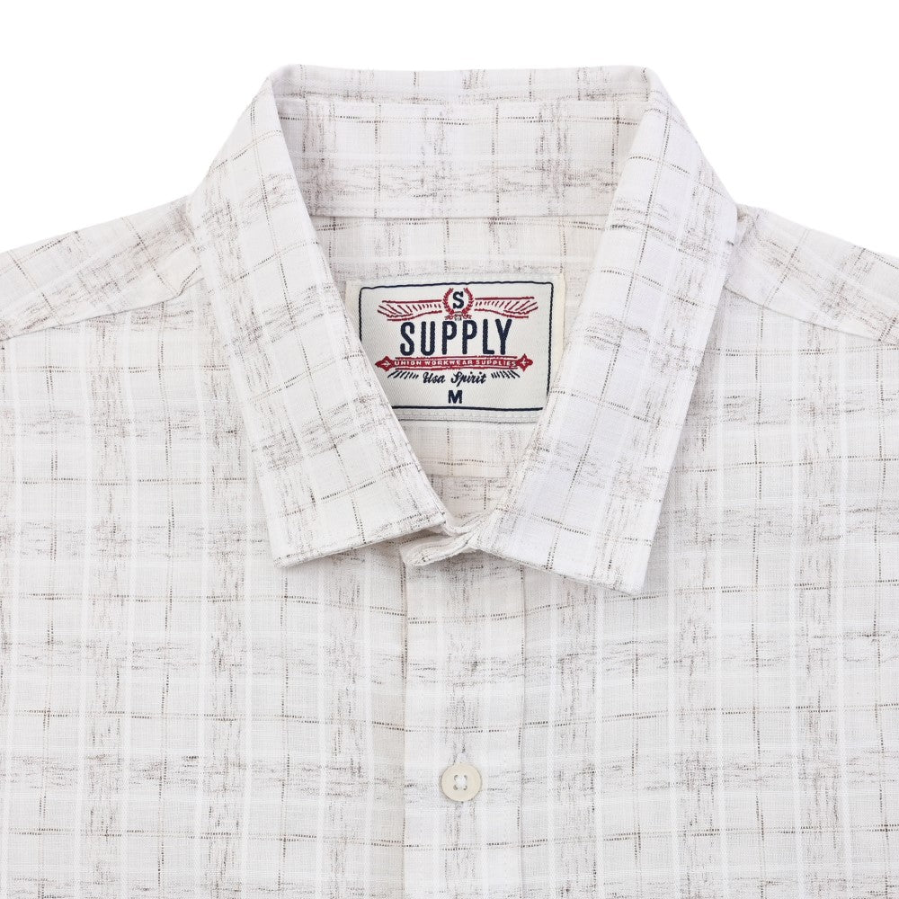 Camisa casual Supply Slim Fit Manga corta 7672 Natural