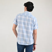 Camisa casual Supply Slim Fit Manga corta 7674 Azul