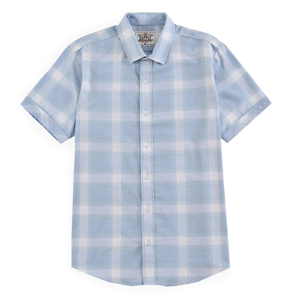 Camisa casual Supply Slim Fit Manga corta 7674 Azul