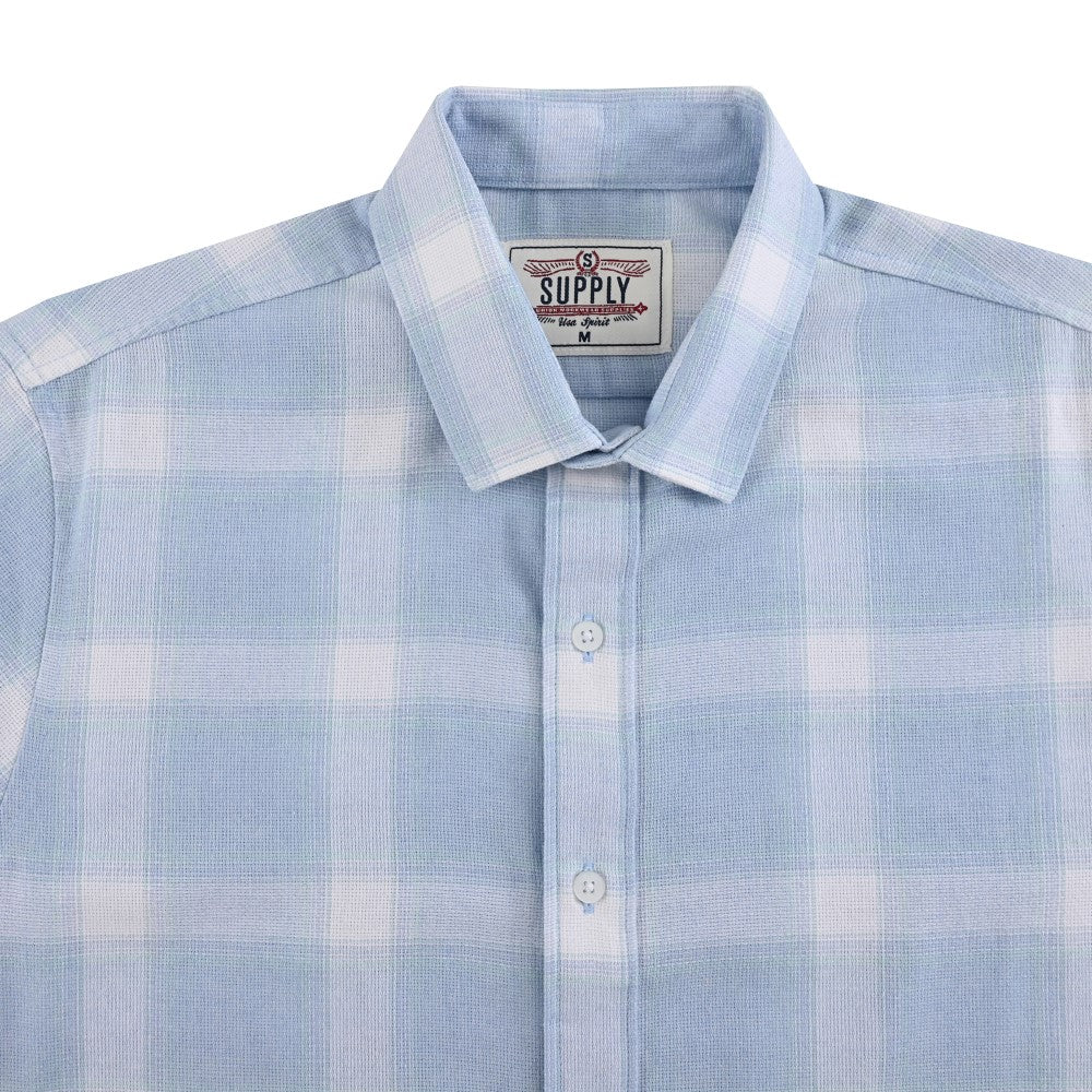 Camisa casual Supply Slim Fit Manga corta 7674 Azul