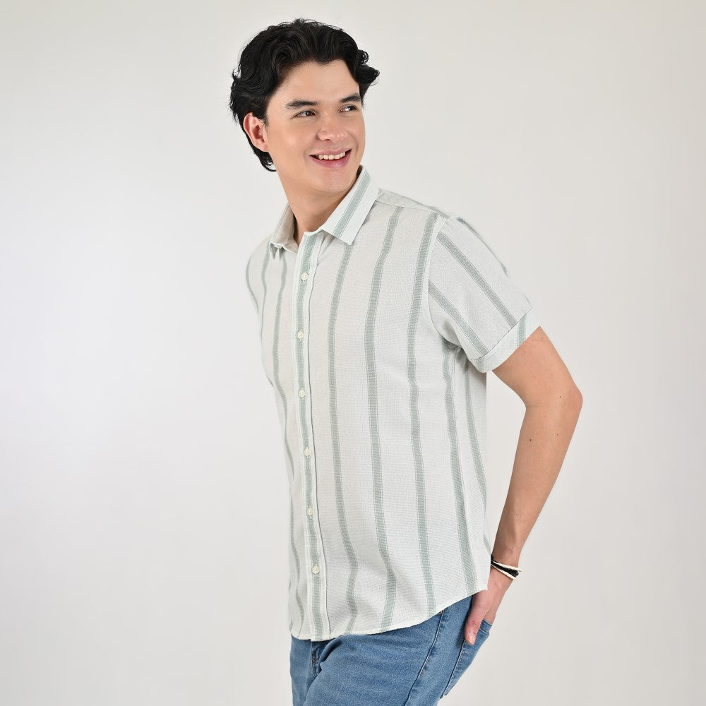 Camisa casual Supply Slim Fit Manga corta 7675 Verde Apio