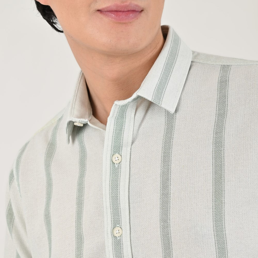 Camisa casual Supply Slim Fit Manga corta 7675 Verde Apio
