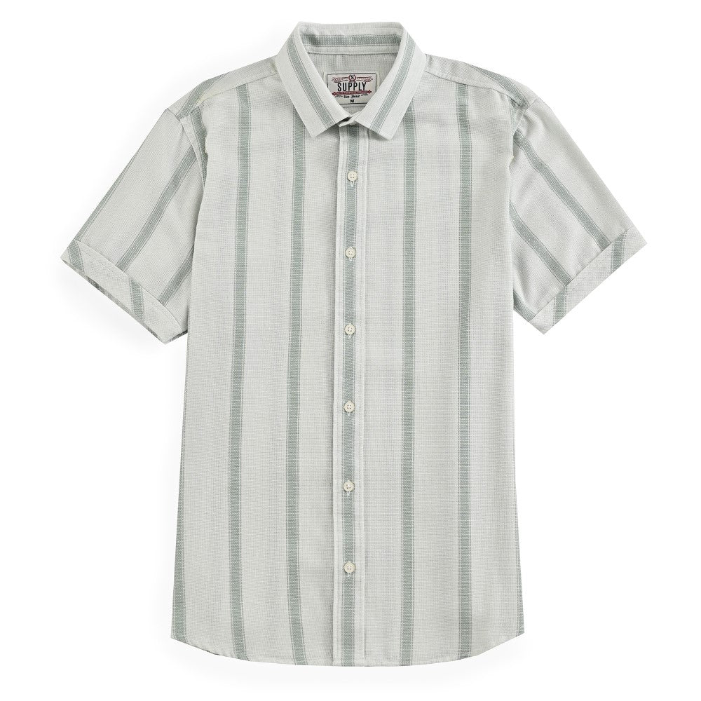 Camisa casual Supply Slim Fit Manga corta 7675 Verde Apio