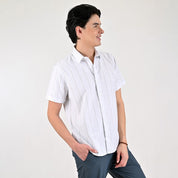 Camisa casual Supply Slim Fit Manga corta 7677 Blanco