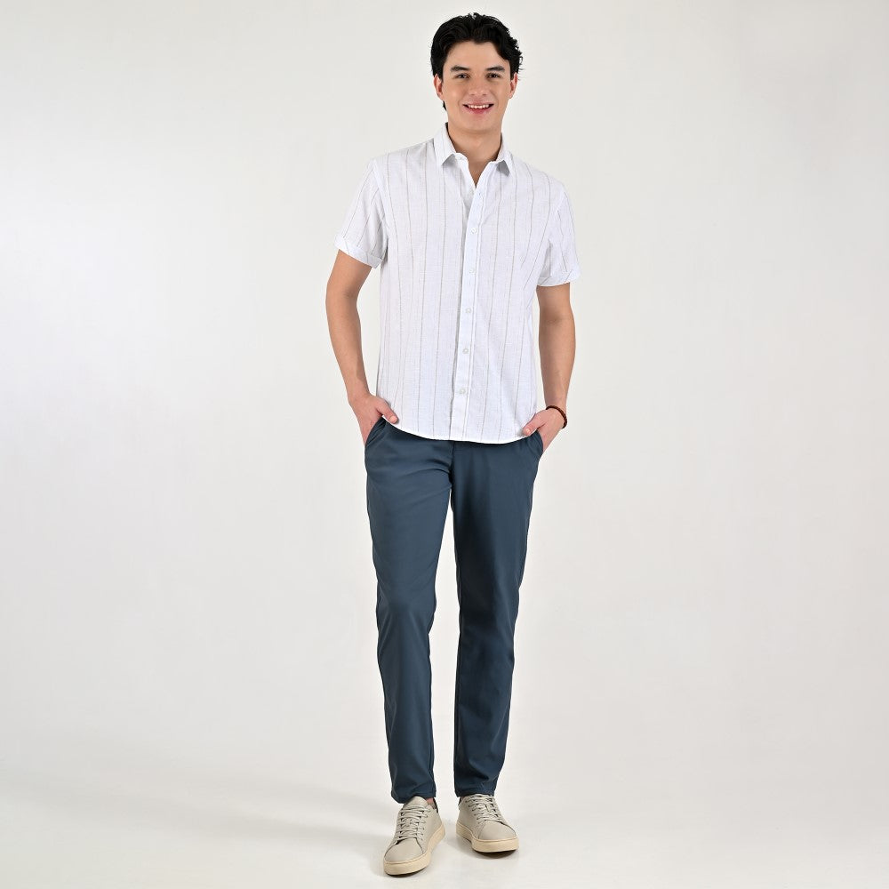 Camisa casual Supply Slim Fit Manga corta 7677 Blanco