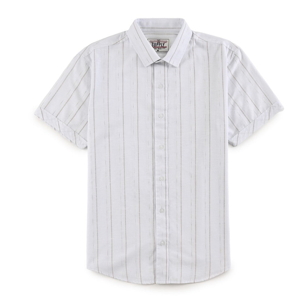 Camisa casual Supply Slim Fit Manga corta 7677 Blanco