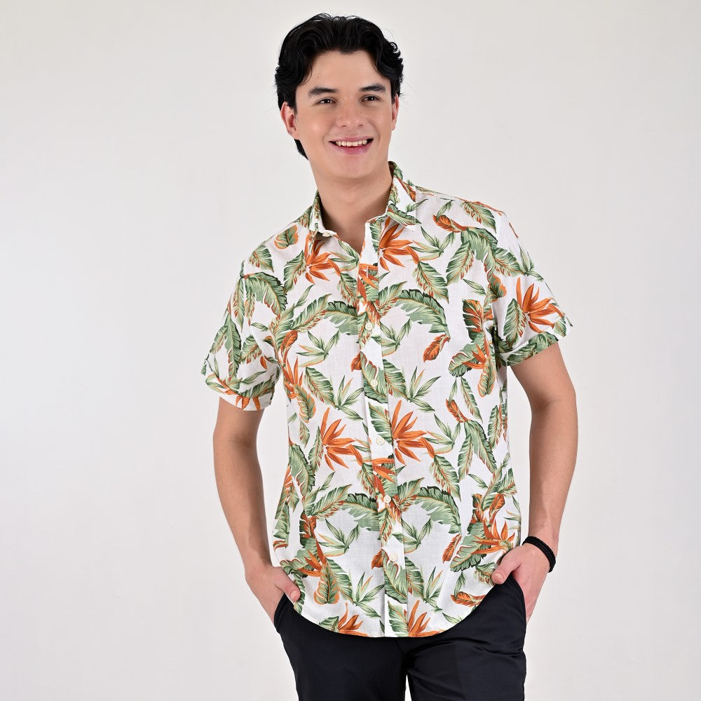 Camisa casual Supply Slim Fit Manga corta 7678 Verde Limon