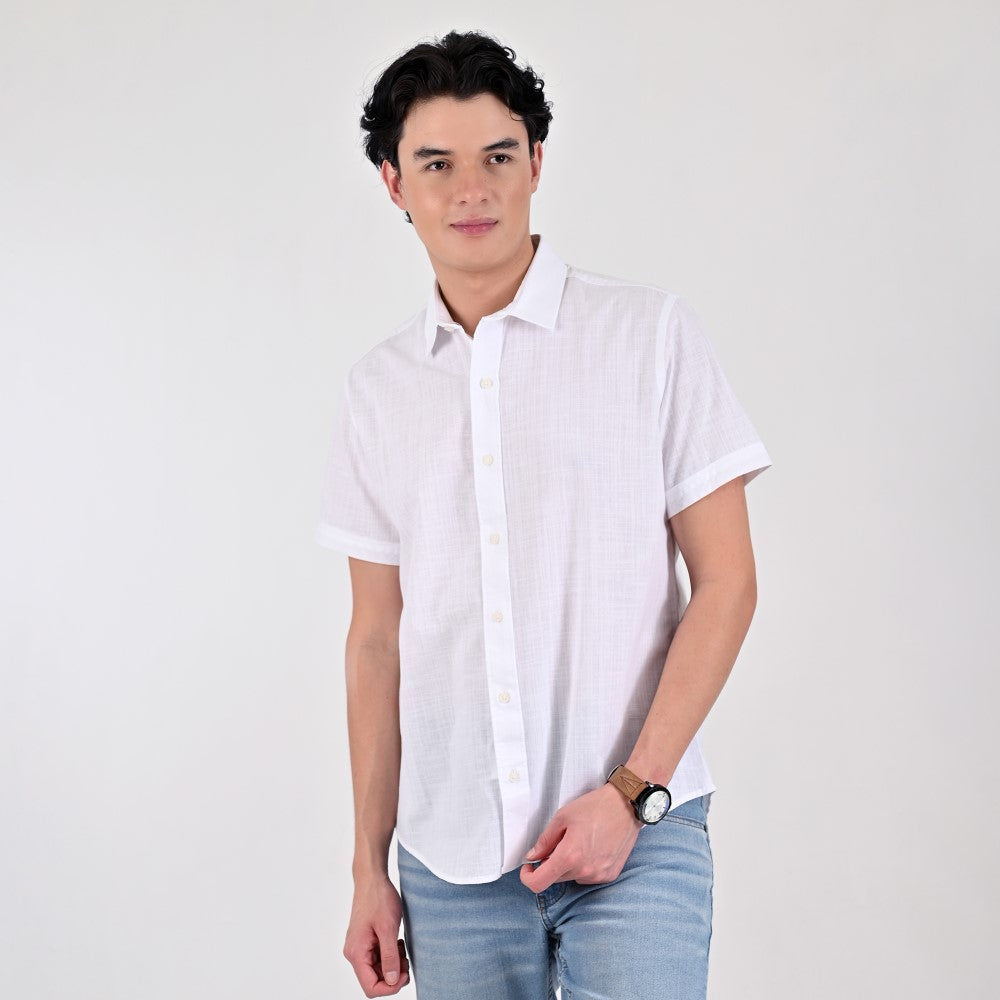 Camisa casual Supply Slim Fit Manga corta 7679 Blanco