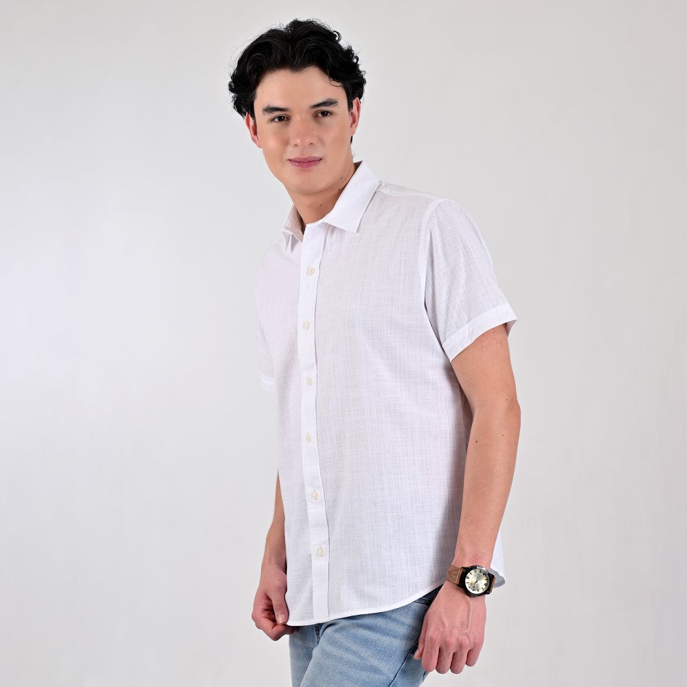 Camisa casual Supply Slim Fit Manga corta 7679 Blanco