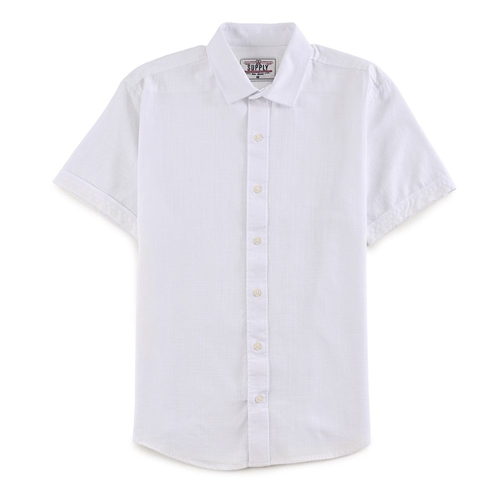 Camisa casual Supply Slim Fit Manga corta 7679 Blanco