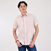 Camisa casual Supply Slim Fit Manga corta 7679 Beige
