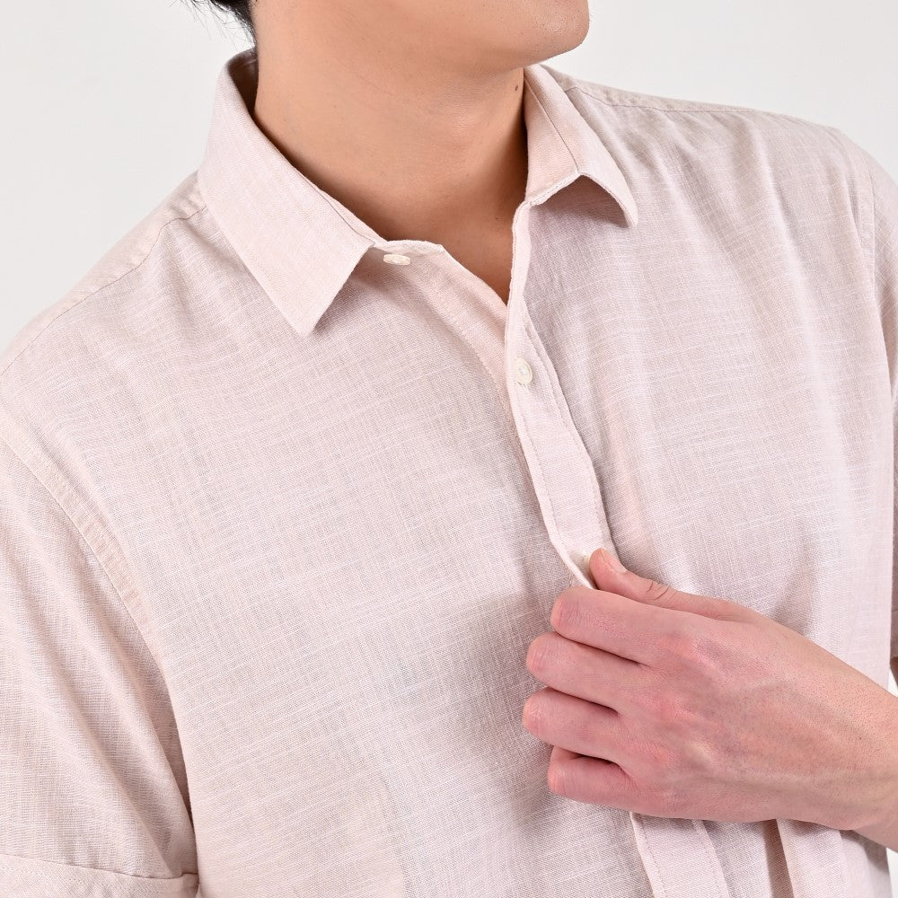 Camisa casual Supply Slim Fit Manga corta 7679 Beige
