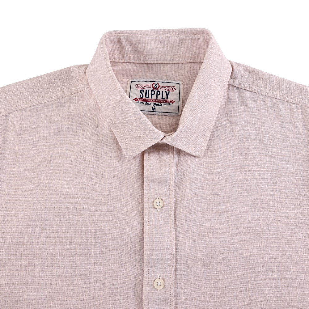 Camisa casual Supply Slim Fit Manga corta 7679 Beige