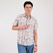Camisa casual Supply Slim Fit Manga corta 7680 Paja