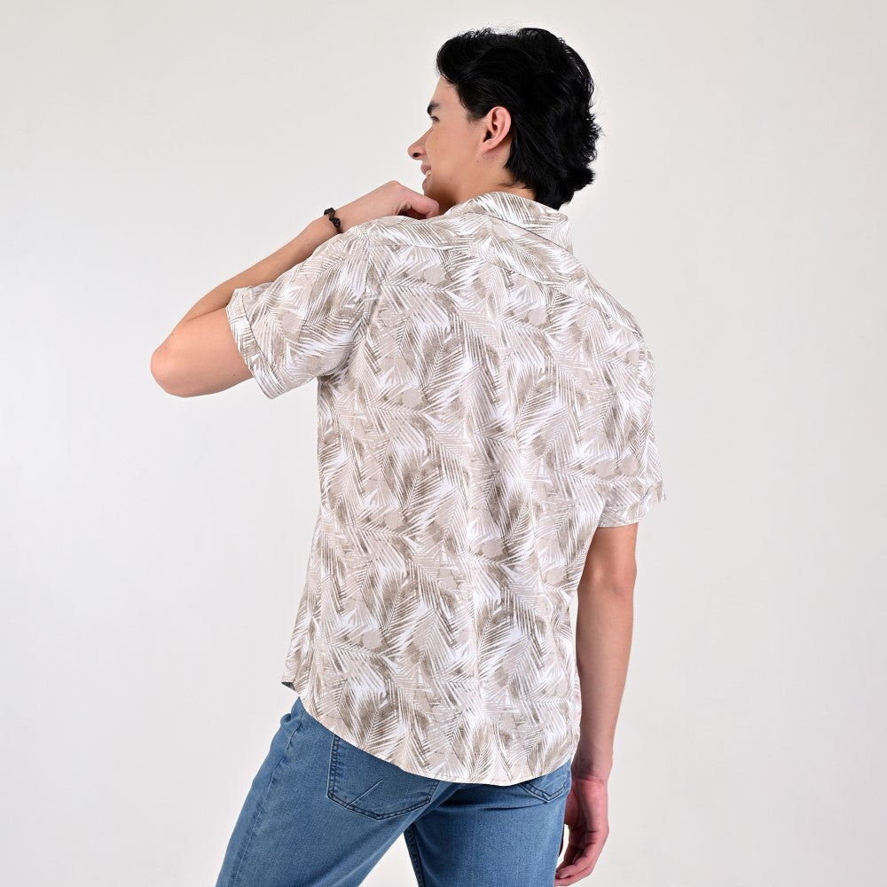 Camisa casual Supply Slim Fit Manga corta 7680 Paja
