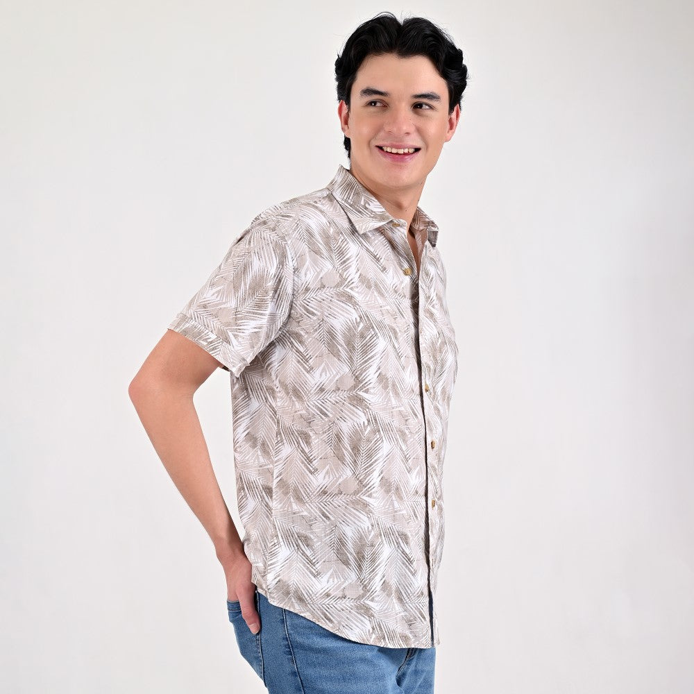 Camisa casual Supply Slim Fit Manga corta 7680 Paja