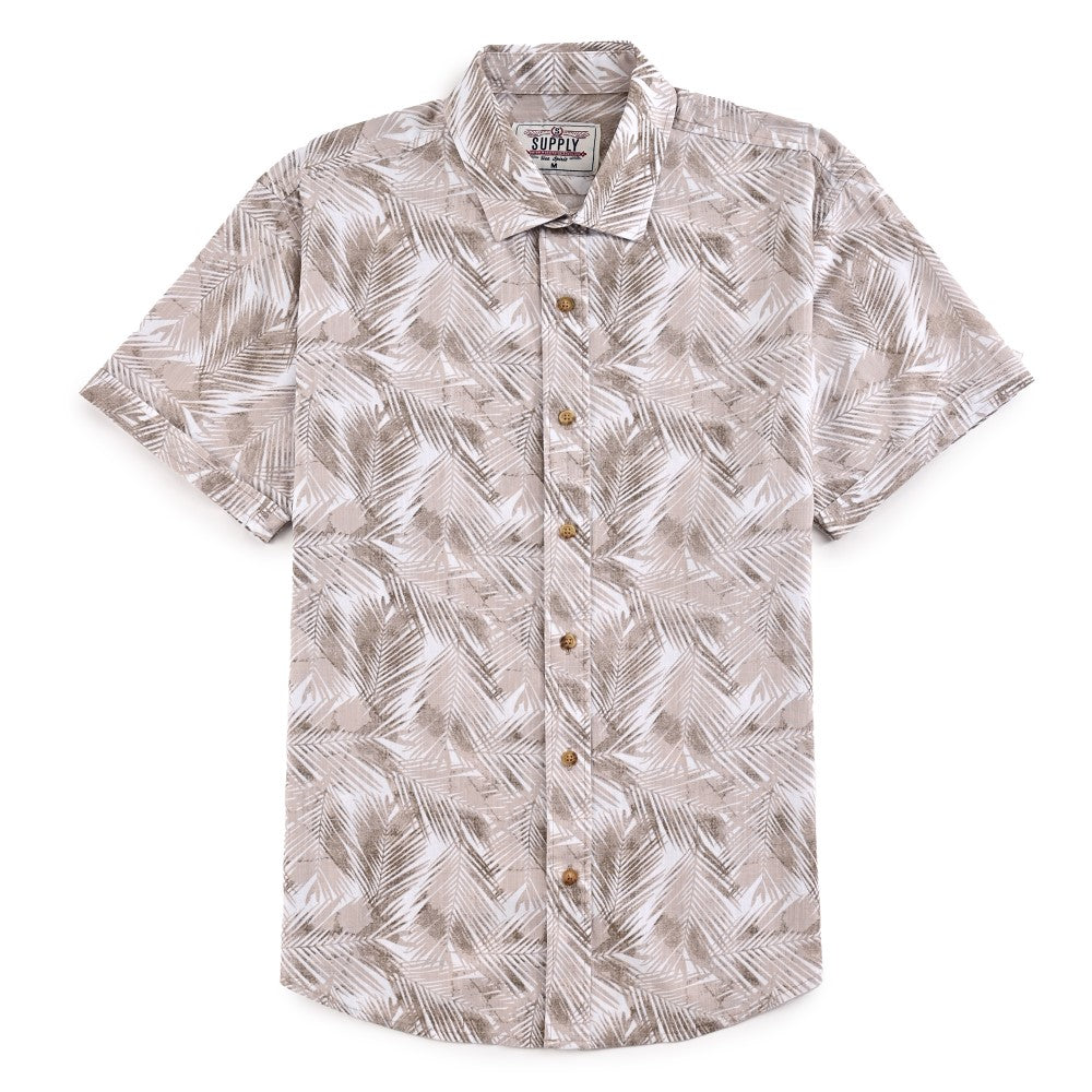 Camisa casual Supply Slim Fit Manga corta 7680 Paja